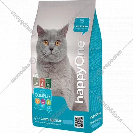 Корм для кошек «happyOne» Sterilized, лосось, 2 кг