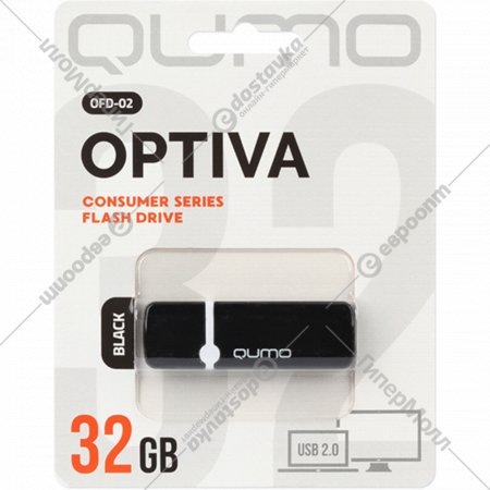 USB Flash «Qumo» Optiva 02 32GB 2.0, QM32GUD-OP2-black