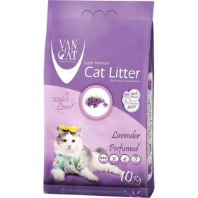 Наполнитель для туалета «Van Cat» Lavender, комкующийся, 10 кг