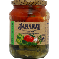 

Ассорти "JANARAT" (томаты,корнишоны)690г