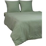 Комплект постельного белья «Amore Mio» Мако-сатин Малахит Микрофибра Евро, 23534, бирюзовый/светло-зеленый