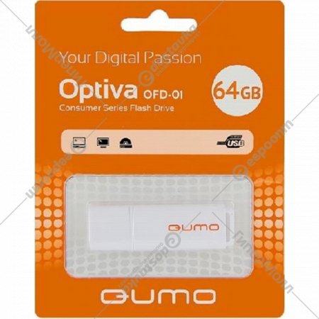 USB Flash «Qumo» Optiva 01 64GB 2.0, QM64GUD-OP1-white
