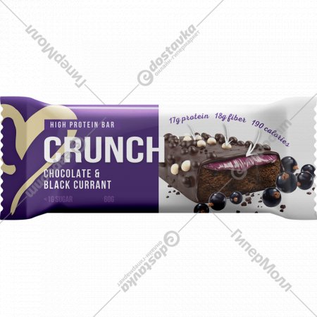 Батончик «Crunch» со вкусом шоколад и черная смородина, 60 г