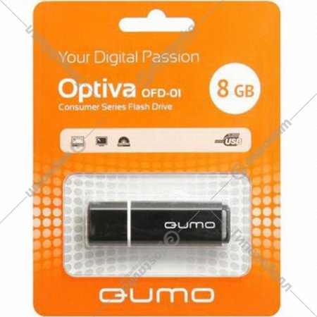 USB Flash «Qumo» Optiva 01 8GB 2.0, QM8GUD-OP1-black