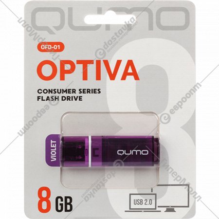 USB Flash «Qumo» Optiva 01 8GB 2.0, QM8GUD-OP1-violet