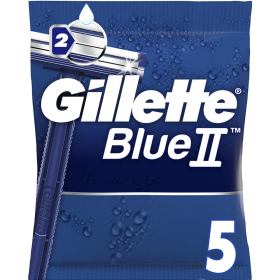 Од­но­ра­зо­вые бритвы «Gillette» Blue II с хро­мо­вым по­кры­ти­ем, 5 шт