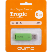 

USB Flash"QUMO"(QM8GUD-TRP-Green)