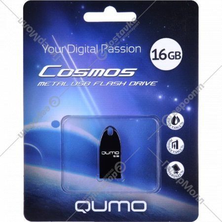 USB Flash «Qumo» Cosmos 16GB 2.0 Dark, QM16GUD-Cos-d
