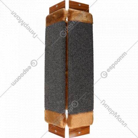 Когтеточка ковролиновая меховая «Царапыч» угловая, А204, 61х24 см