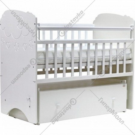 Кроватка для младенцев «Топотушки» Софья, 61 облака, белый