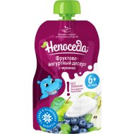 Пюре «Непоседа» фруктово-йогуртный десерт с черникой, 90 г