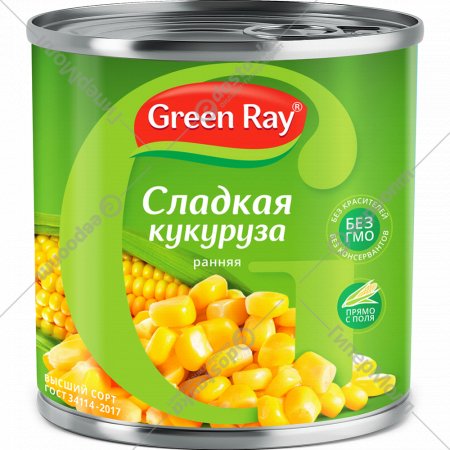 Кукуруза консервированная «Green Ray» сладкая ранняя, 340 г
