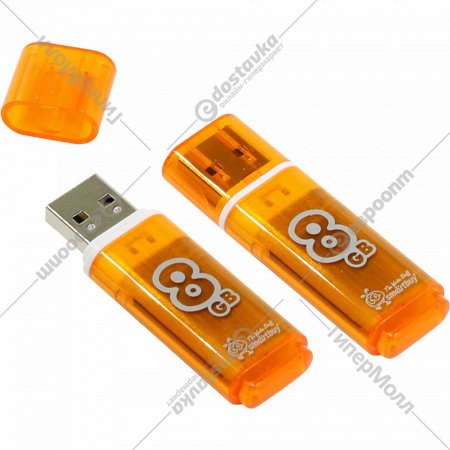 USB Flash «SmartBuy» Glossy series Orange 8Gb, SB8GBGS-Or