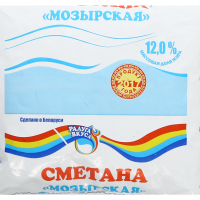 

Сметана "МОЗЫРСКАЯ" (12%,п/пл) 400 u