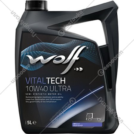 Масло моторное «Wolf» VitalTech, 10W-40, Ultra, 1227/5, 5 л