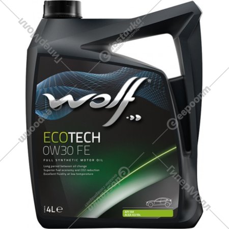 Масло моторное «Wolf» EcoTech, 0W-30 FE, 14105/4, 4 л