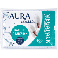 

Ватные палочки "AURA" (400 шт, п/э)