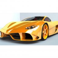 Алмазная мозаика «PaintBoy» Желтый автомобиль, GF130