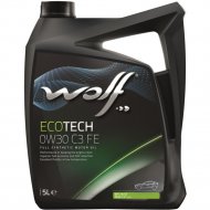 Масло моторное «Wolf» EcoTech, 0W-30, C3 FE, 16105/5, 5 л