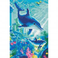 Алмазная мозаика «PaintBoy» Дельфины, CF190