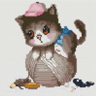 Алмазная мозаика «PaintBoy» Котик с клубком, HF093
