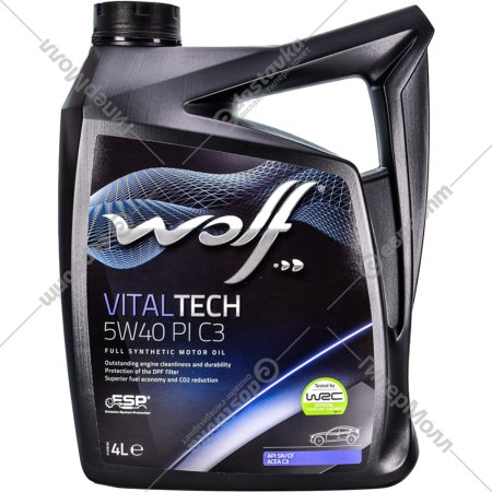 Масло моторное «Wolf» VitalTech, 5W-40 PI C3, 21116/4, 4 л