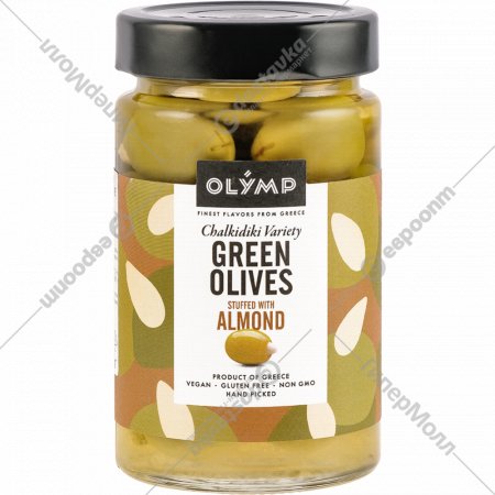 Оливки зеленые «Olymp» фаршированные миндалем, 320 г