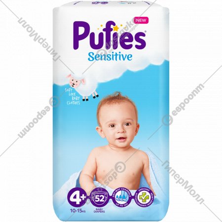 Подгузники детские «Pufies» Sensitive, размер Maxi+, 10-15 кг, 52 шт