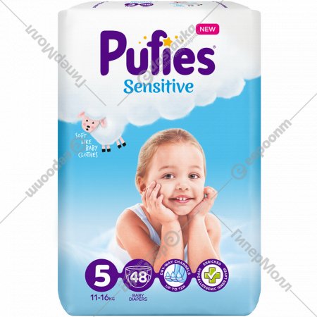 Подгузники детские «Pufies» Sensitive, размер Junior, 11-16 кг, 48 шт