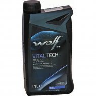 Масло моторное «Wolf» VitalTech, 5W-40 GAS, 22116, 1 л