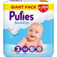 Подгузники детские «Pufies» Sensitive, размер Midi, 6-10 кг, 100 шт