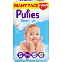 

Подгузники"PUFIES"(Junior 76 11-16 кг)