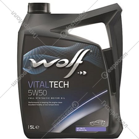 Масло моторное «Wolf» VitalTech, 5W50, 5 л