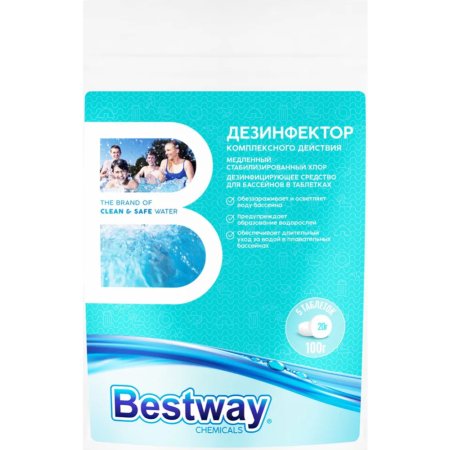 Средство для бассейна дезинфицирующее «Bestway» DKM0.1TBW, 0.1 кг