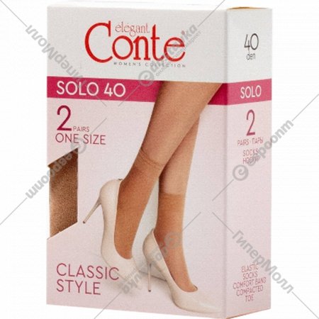 Носки женские «Conte Elegant» Solo 40, bronz, размер 36-40, 2 пары