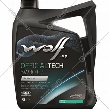 Масло моторное «Wolf» OfficialTech, 5W-30 C2, 65610/5, 5 л