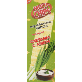 Чипсы кар­то­фель­ные «Multichips» со вкусом сме­та­ны и лука, 200 г