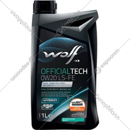 Масло моторное «Wolf» OfficialTech, 0W20, LS-FE, 65631/1, 1 л