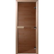 Стеклянная дверь для бани/сауны «Doorwood» Теплый день 200x70, бронза, коробка листва