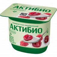 Биойогурт «АктиБио» с вишней, яблоком и малиной без сахара 2,9%, 130 г