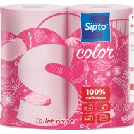 Бумага туалетная «Sipto Standart Color» розовая, 2-х слойная, 4 рулона