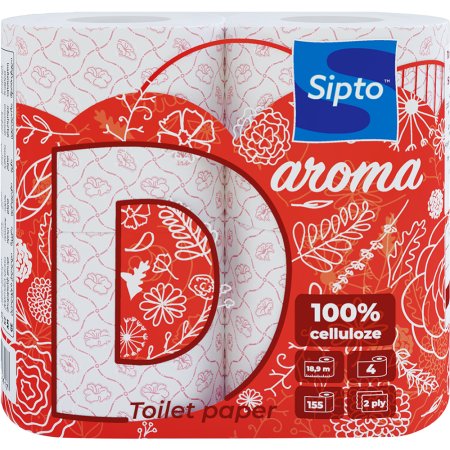 Туалетная бумага Sipto Deco Aroma, с ароматом клубники, 4 рулона