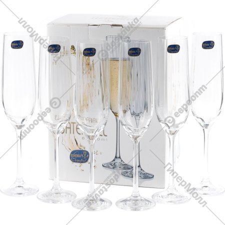 Набор бокалов «Waterfall» для вина и шампанского, 6 шт, 350 мл