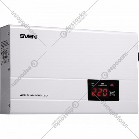 Автоматический стабилизатор напряжения «Sven» AVR SLIM-1000 LCD 1000VA/800W