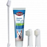 Набор «Trixie» для чистки зубов у собак, 3 щетки + паста