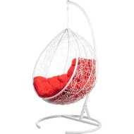 Кресло подвесное «BiGarden» Tropica White, красная подушка