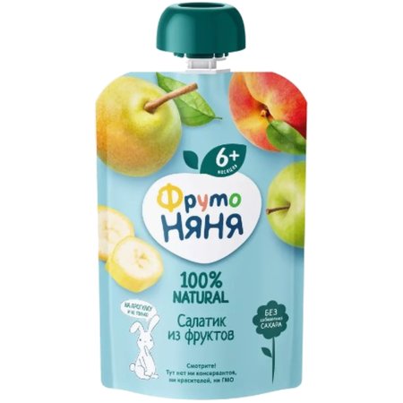 Пюре фруктовое Фруто Няня салатик из фруктов, 90 г
