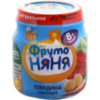 

Пюре"ФРУТОНЯНЯ"из говядины с овощами100г