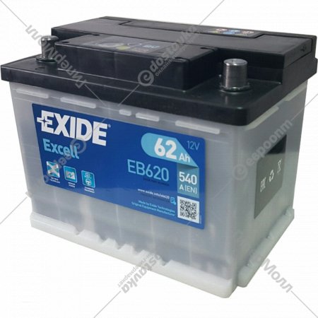 Аккумулятор автомобильный «Exide» Excell, 62Ah, EB620