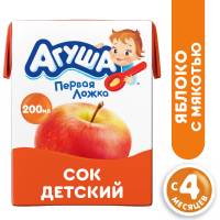 

Сок "АГУША" (яблоко,с/м,ТВА) РФ 200мл